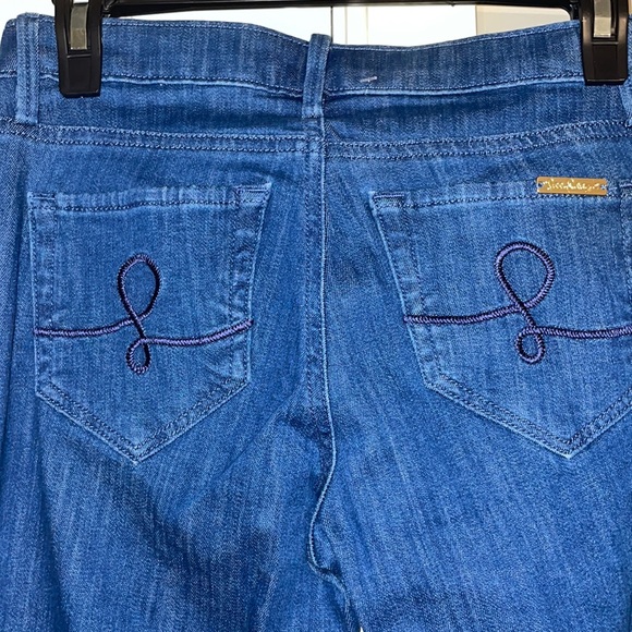 Lilly Pulitzer South Ocean Crop Flare Braided Bay Ave Denim Jeans Size 0 - Picture 6 of 9